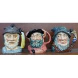 Three large Royal Doulton character mugs, Falstaff, Gladiator and Rip Van Winkle, (small chip to