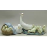 Two Lladro figures; Little Ducks After Mother and Ducklings, boxed