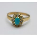 A 9ct gold cluster ring, 2.4g, R
