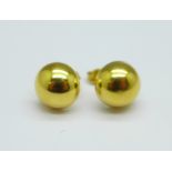 A pair of 18ct gold earrings, 2.5g