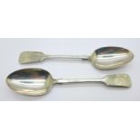 A pair of Victorian silver spoons, 129g