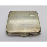 A silver cigarette case, Birmingham 1935, 76g