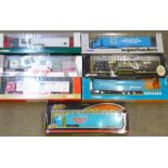 Seven boxed Corgi articulated lorries including Superhaulers