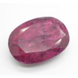 A large collectable 462.60ct oval shape mixed cut natural ruby gemstone, with Gemological Laboratory