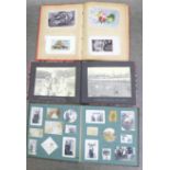 Three albums of postcards and photographs, 1900-1930