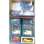 Eleven die-cast Morris van model vehicles by Saico, boxed