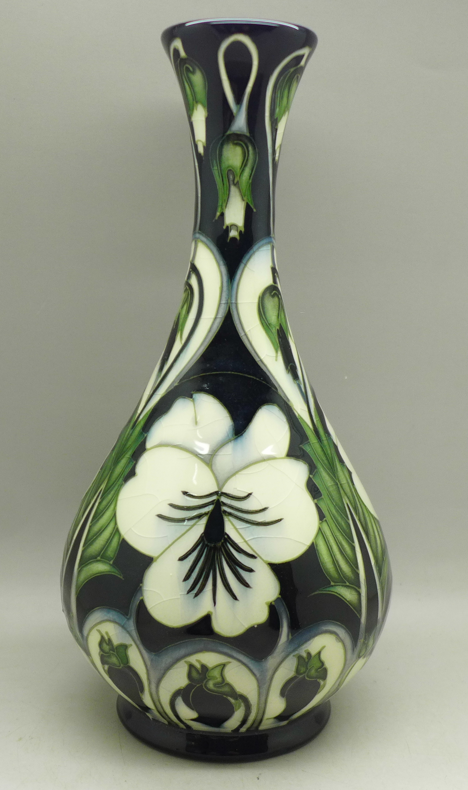 A Moorcroft clematis vase, KW, 2003, second, 23cm (vase is heavily crazed)