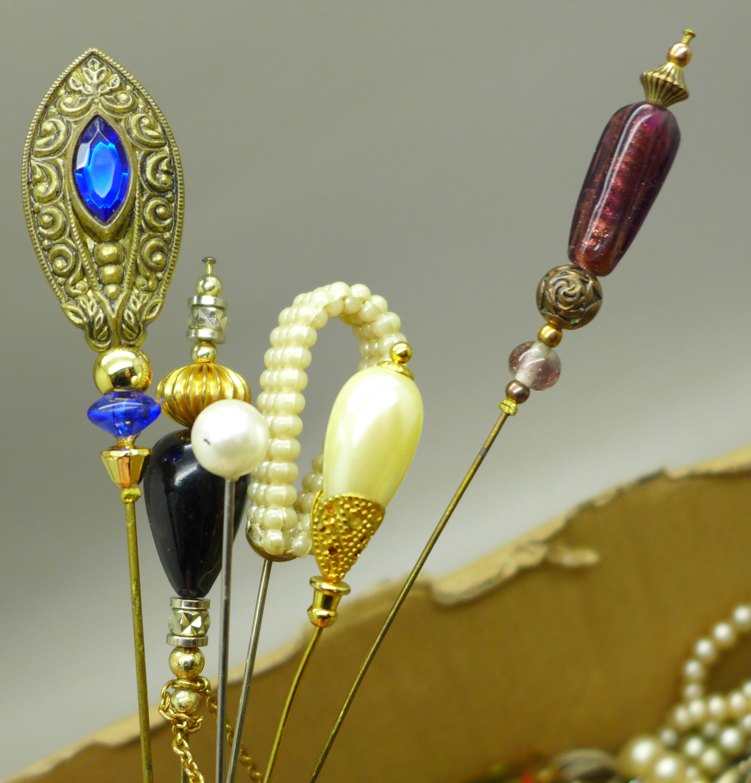 Costume jewellery including hat pins - Image 2 of 3