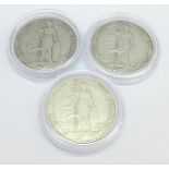 Three Edward VII silver florins, years 1903, 1907 and 1910