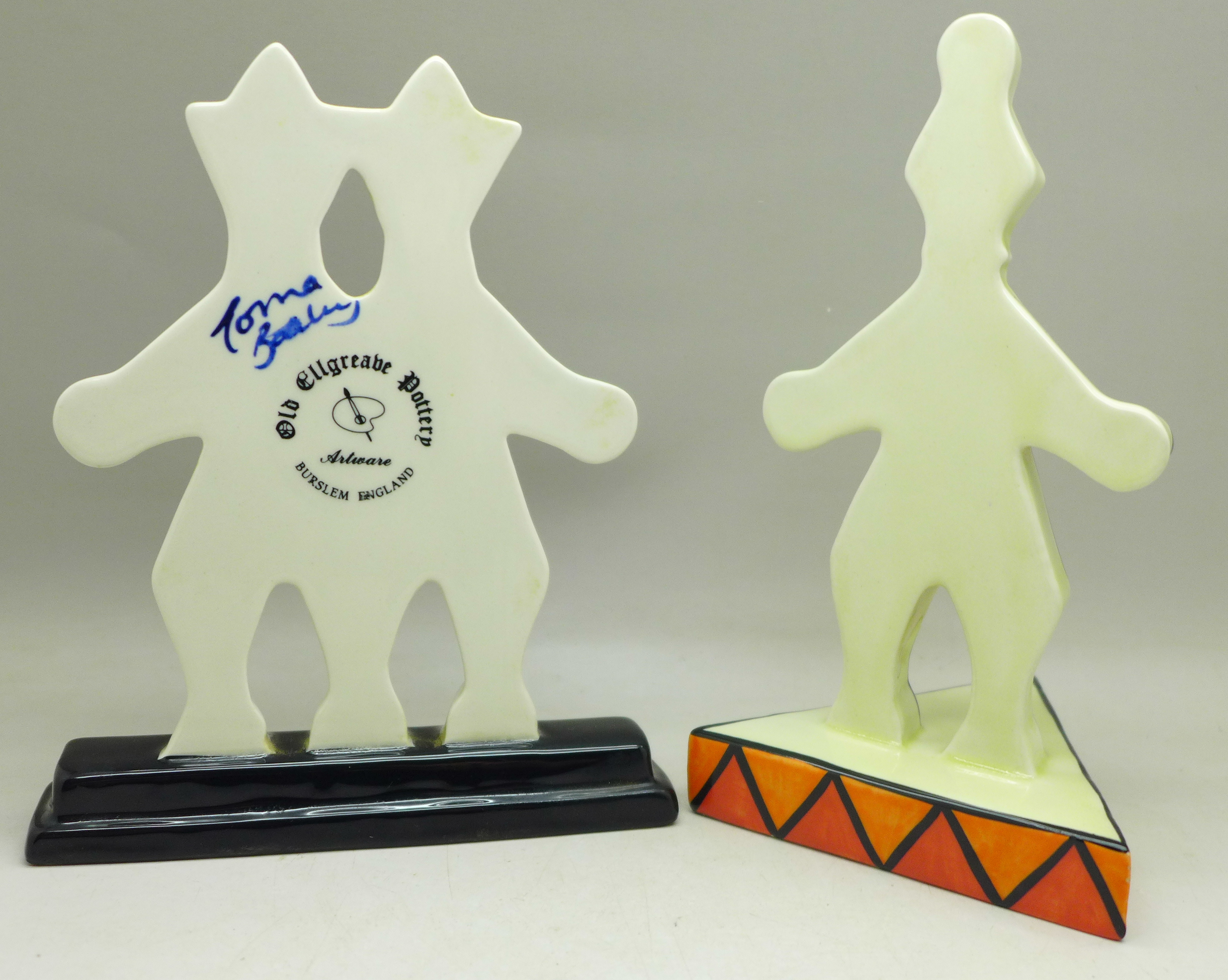 Two Lorna Bailey circus figures, clown, 18cm, numbered 109/250 and one other group of two performers - Image 2 of 3