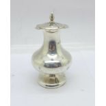 A silver pepperette, Colen Hewer Cheshire, hallmarked Chester 1908, 57g