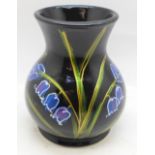 Anita Harris Studio Pottery - Trojan Vase in the Bluebell Design, 11cm, factory marks on the base