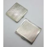 Two silver cigarette cases, 187g