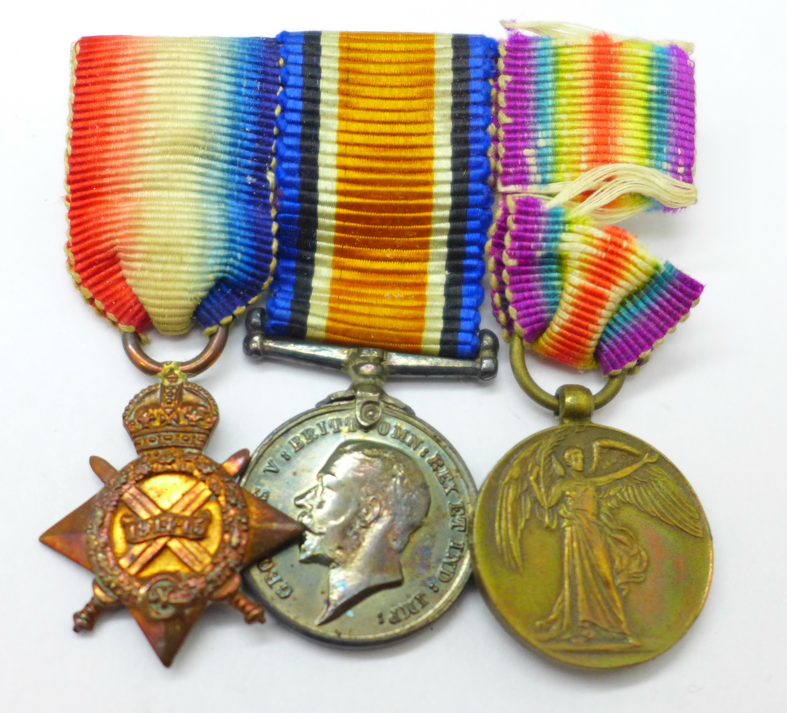A trio of WWI miniature medals