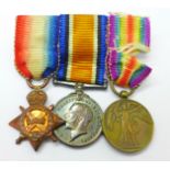 A trio of WWI miniature medals