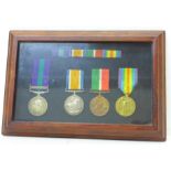 A set of WWI medals to 203704 Pte. E. Highfield Manch. R., Mercantile Marine Medal to Ernest