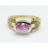 A 14ct gold ring, marked 585, 7.5g, U