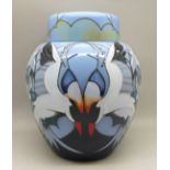 A Moorcroft ginger jar, Silver Gulls Spirit of Australia by Vicky Levatt, trial, shape ID 769/8,