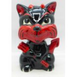 Lorna Bailey Pottery, ?Mephisto Devil Cat?, 13cm, signed on the base