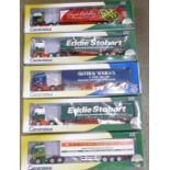 Five 1:50 scale Cararama Collectable Haulers models including Eddie Stobart