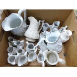 Portmeirion relief moulded Parian jugs and others include 19th Century (22)