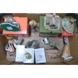 A collection of animal figures including Royal Albert The World of Beatrix Potter and Lilliput