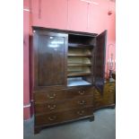 A George III mahogany linen press