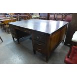 An early 20th Century mahogany partner's desk