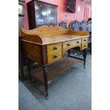 A George IV mahogany five drawer writing desk, attributed to Gillows of Lancaster, 98cms h, 122cms