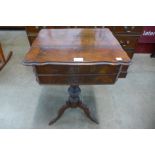 A 19th Century French fitted mahogany lady's sewing table