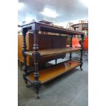 A Victorian mahogany three tier buffet