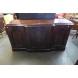 A Victorian fitted mahogany breakfront sideboard