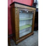 A Victorian inlaid walnut and gilt metal mounted pier cabinet