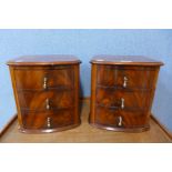 A pair of Victorian mahogany bow front table top chests