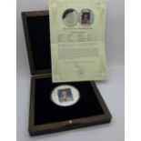 A 2020 Dame Vera Lynn The Portrait Coin, denomination ten pounds, 65mm, 5oz. pure silver, in