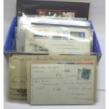 Stamps; GB items including varieties, early Queen Elizabeth II, first day covers, Red Cross, etc.