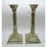 A pair of silver candlesticks, London 1962, 24cm