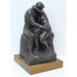 An Austin resin sculpture of The Kiss by Rodin