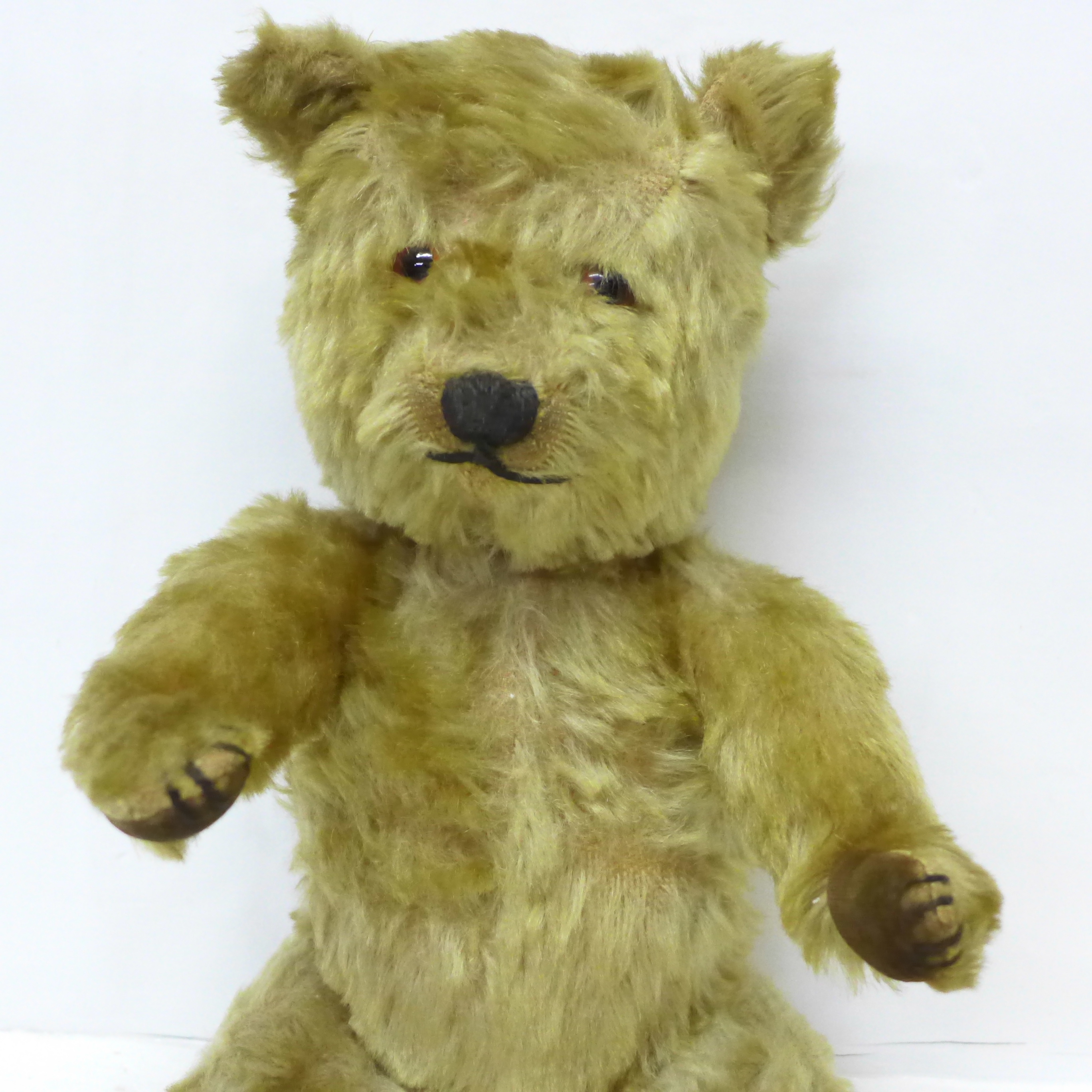 A jointed Teddy bear with plush body, 37cm - Bild 2 aus 5