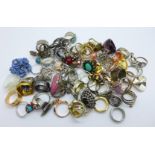 Approximately 80 costume rings