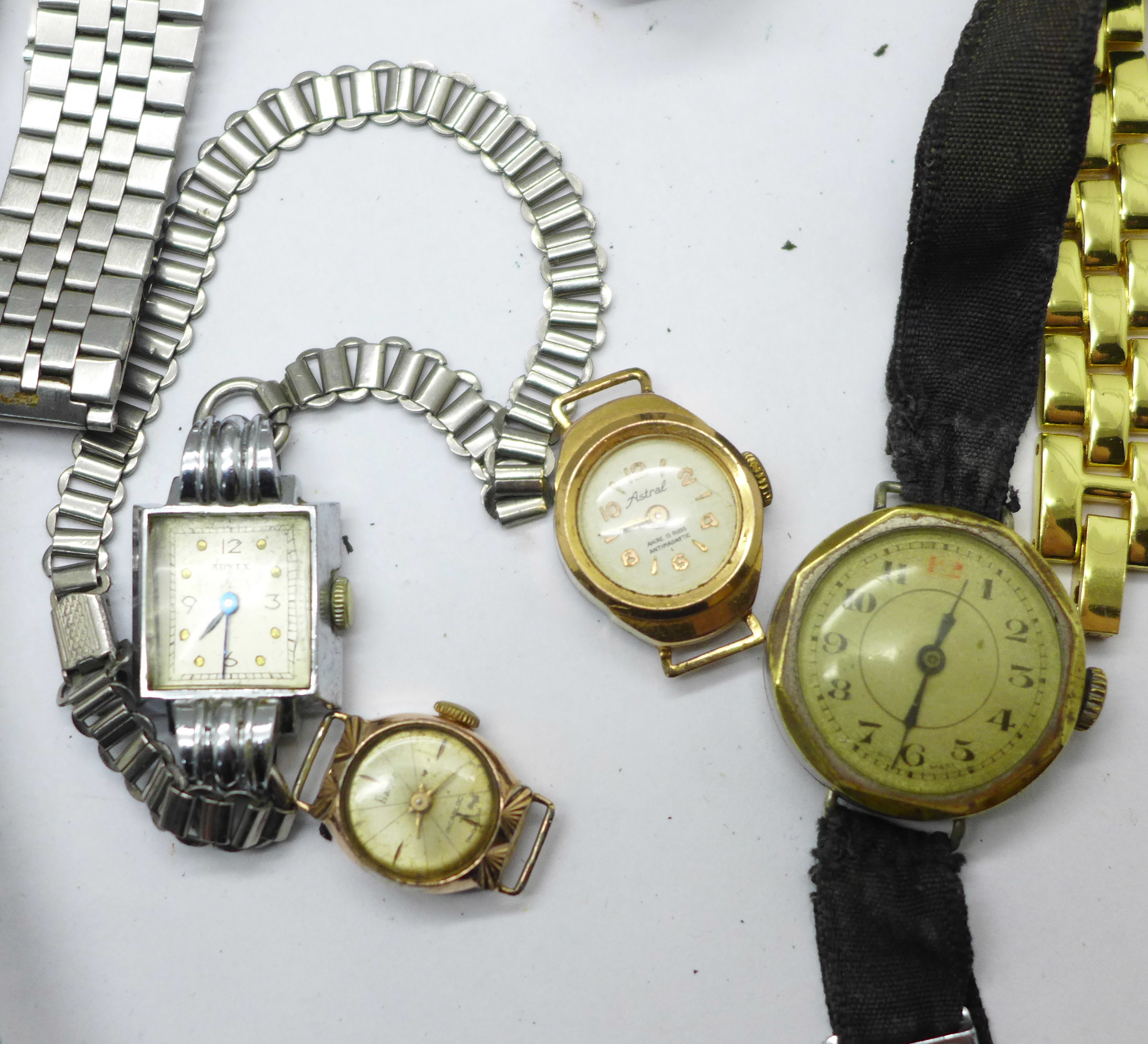 A collection of watches including Art Deco Bulova and Jaquet Cobur - Bild 4 aus 6