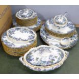 A collection of Tokio pattern, Keeling & Co., Late Mayers dinnerware, six large and medium plates,