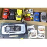 Six Maisto Classic Supercars including a Jaguar XJ20 with box, seven small Classic cars including