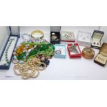 Assorted costume jewellery, dress rings, etc.