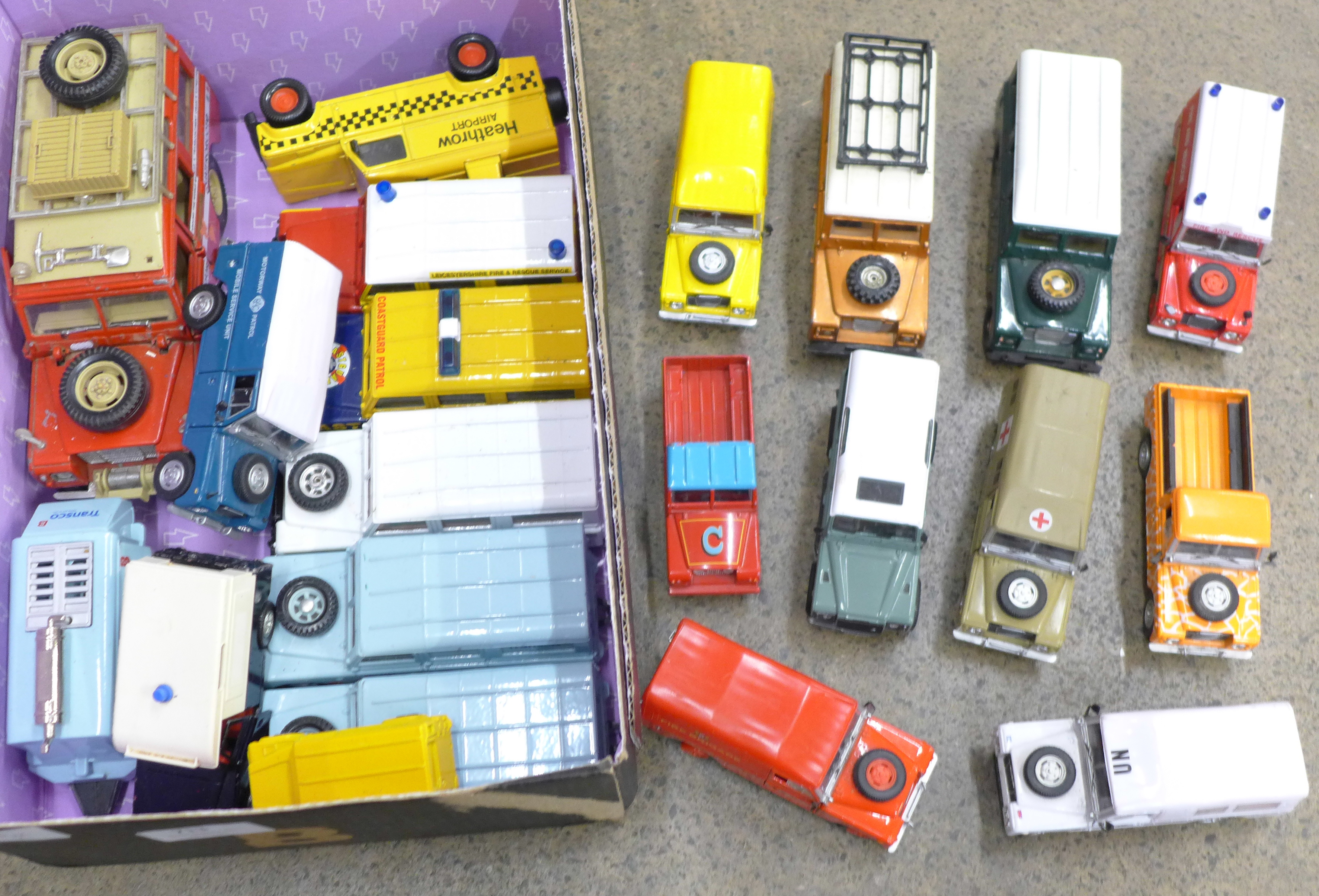 A collection Land Rover die-cast model vehicles including Corgi