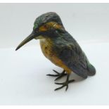 An Austrian cold painted bronze kingfisher, in the style of Bergmann, marked 895, height 9.5cm