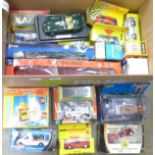 A collection of die-cast model vehicles, boxed