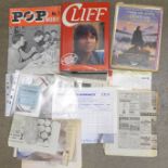 Cliff Richard tickets, memorabilia and a biography