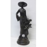 A bronze figure of a flapper, 35cm