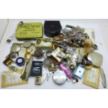 Assorted items including expanding armbands, sewing items, etc.